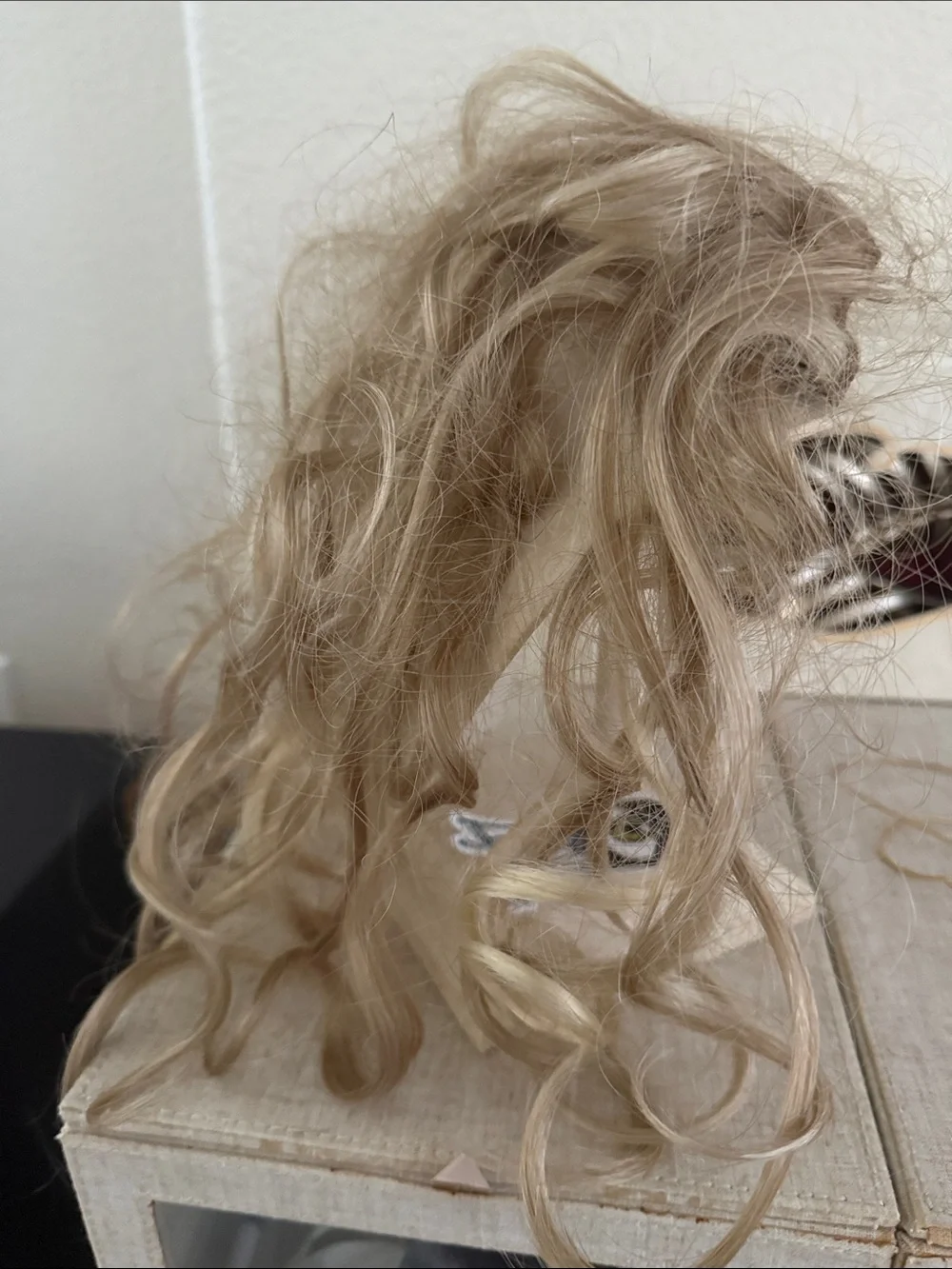 Blonde Curly Hairpiece - Natural Light Blonde